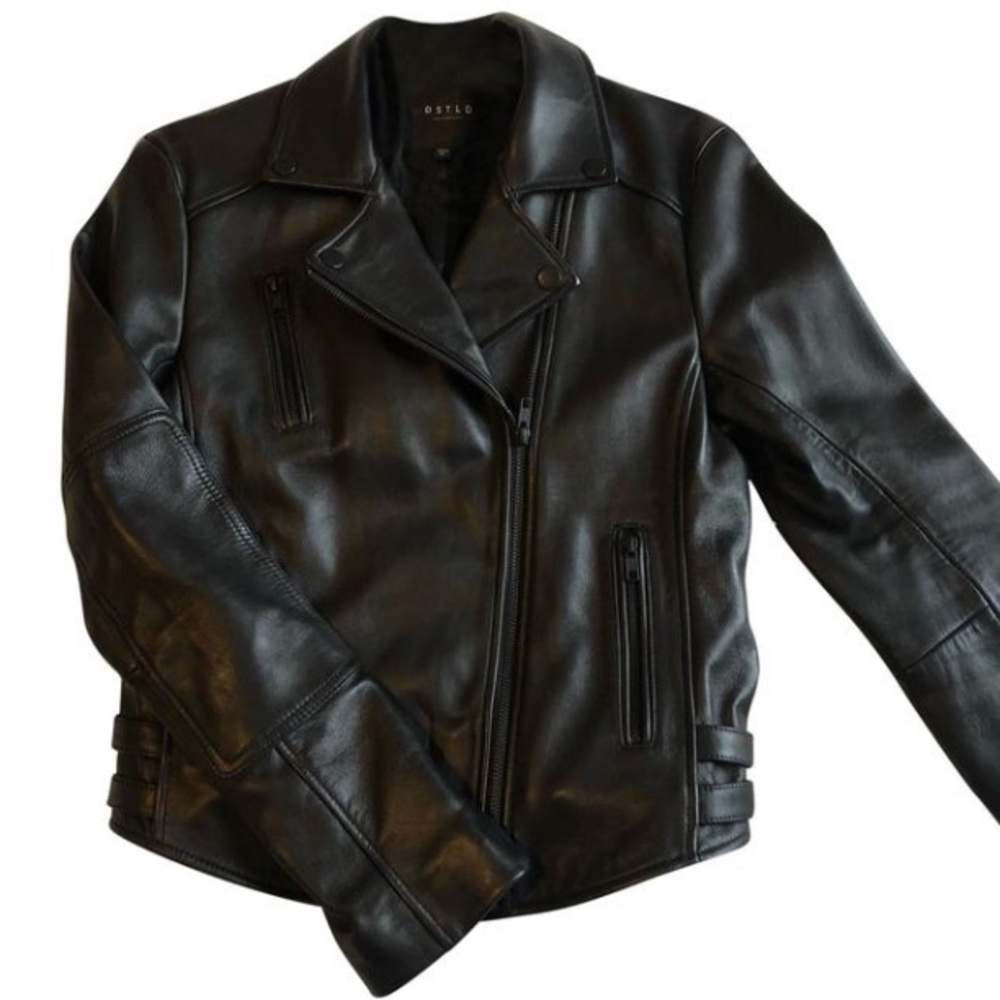 DSTLD 100% Leather Moto Jacket